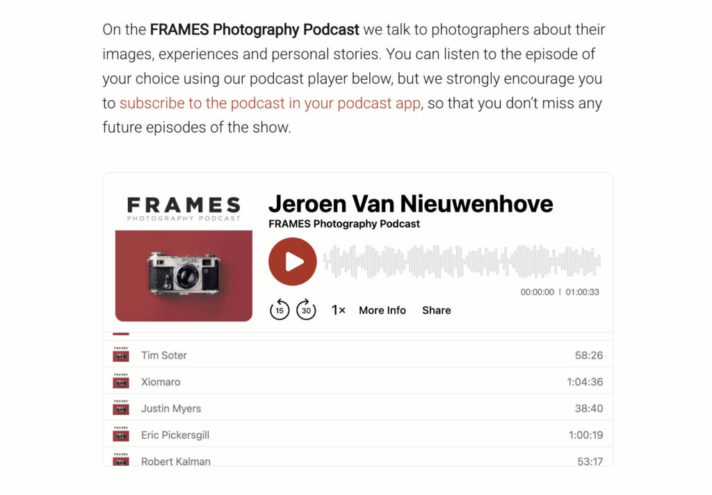 frames podcast episode page