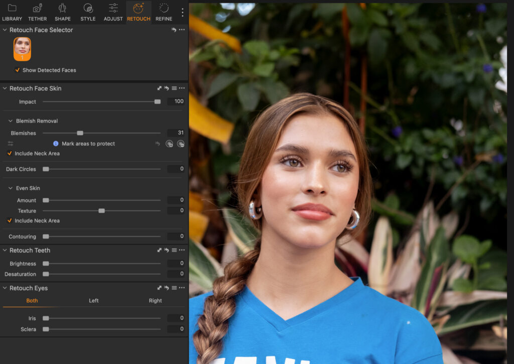 capture one user interface