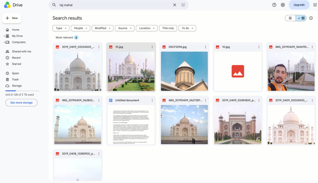 google drive smart search feature