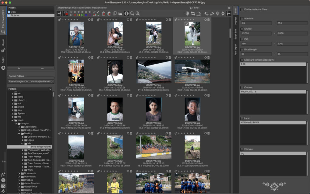 rawtherapee file management