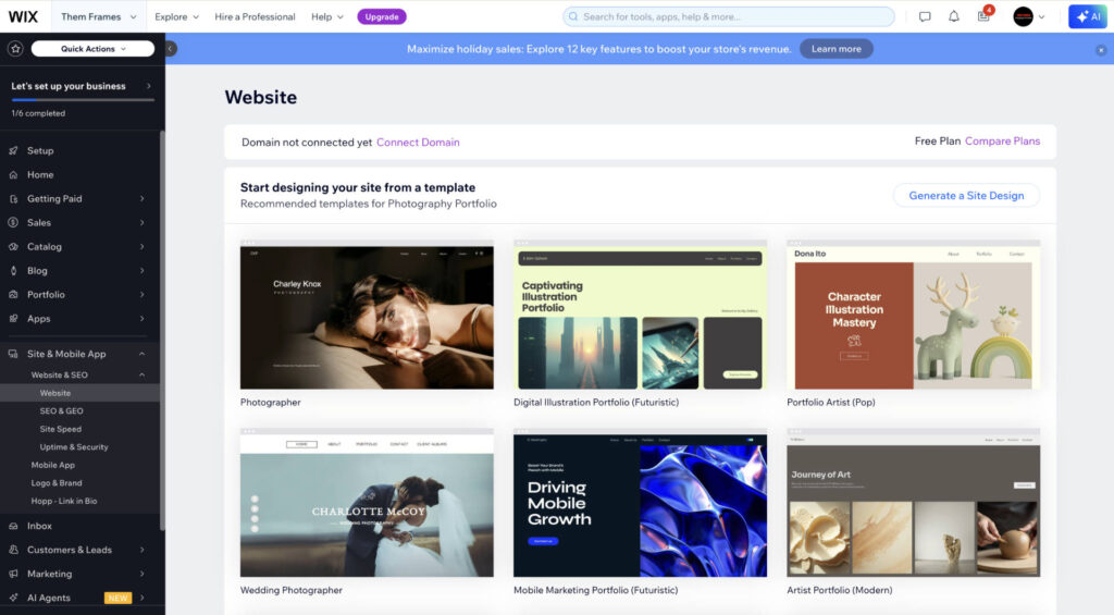 wix user interface