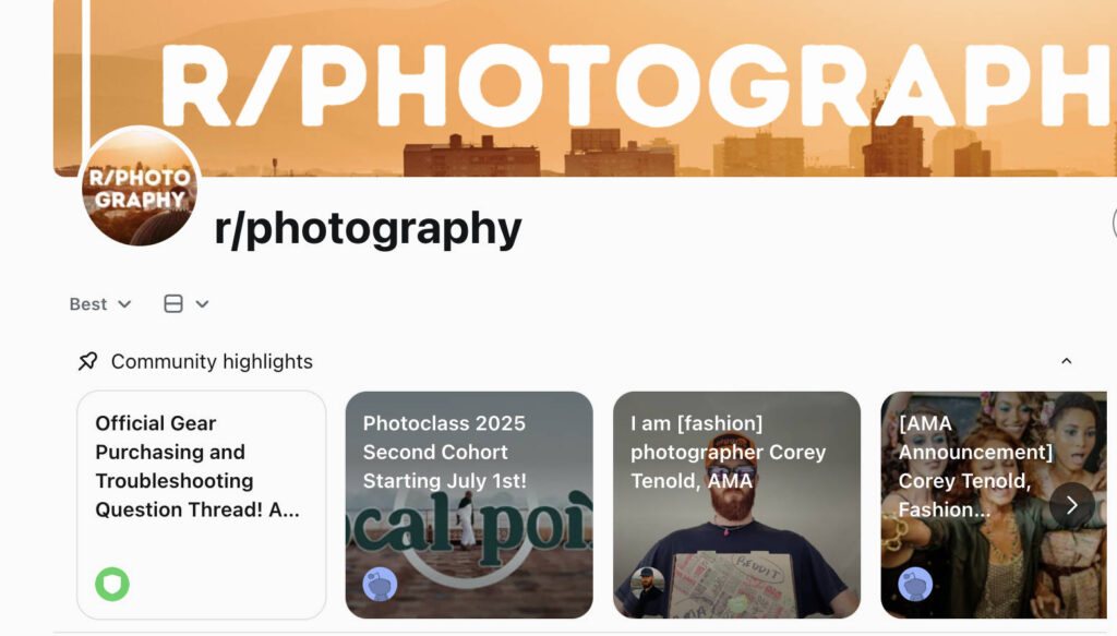 photography subreddit
