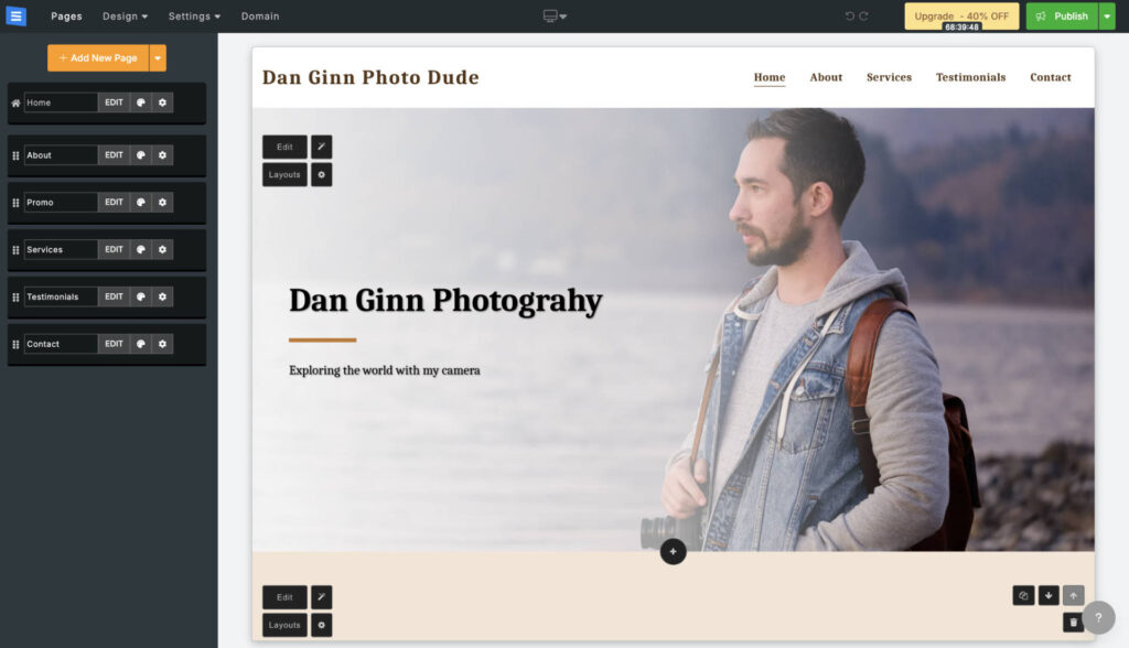 site123 user interface