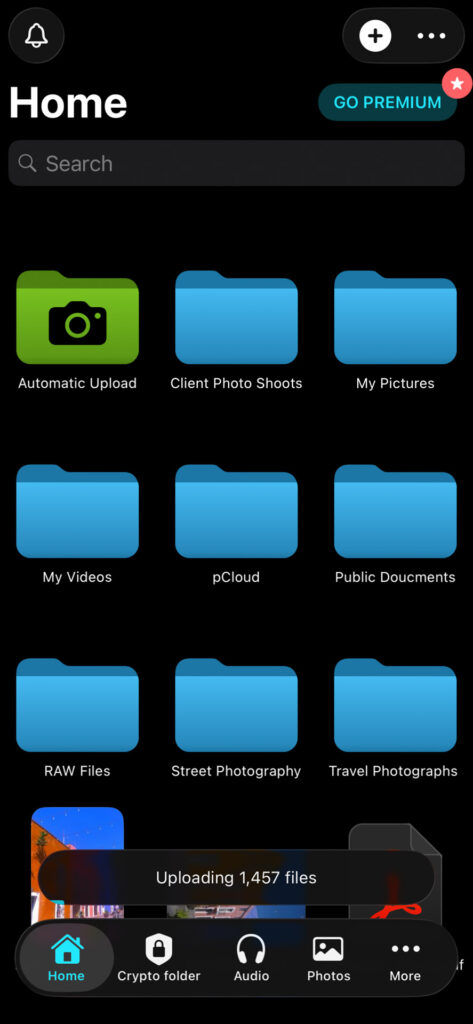 pcloud mobile app