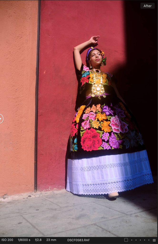 an edited RAW file in capture one photo editing software