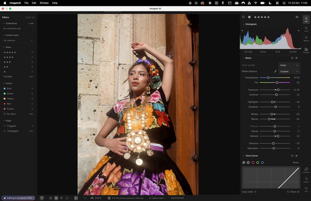 a screen shot of imagen photo editing software inside the new post-processing studio