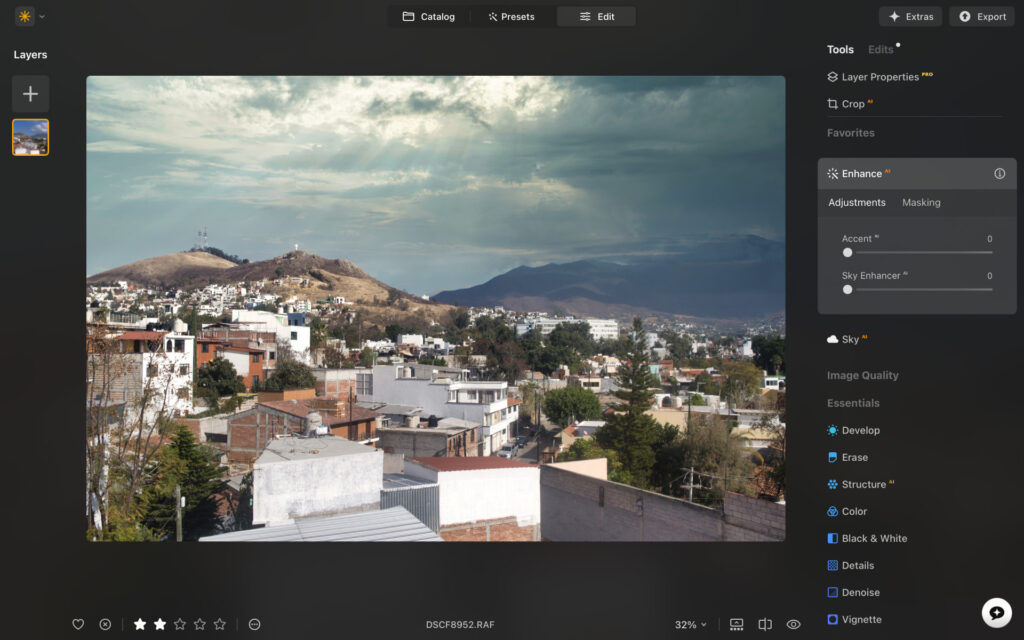 sky replacement tool in luminar neo
