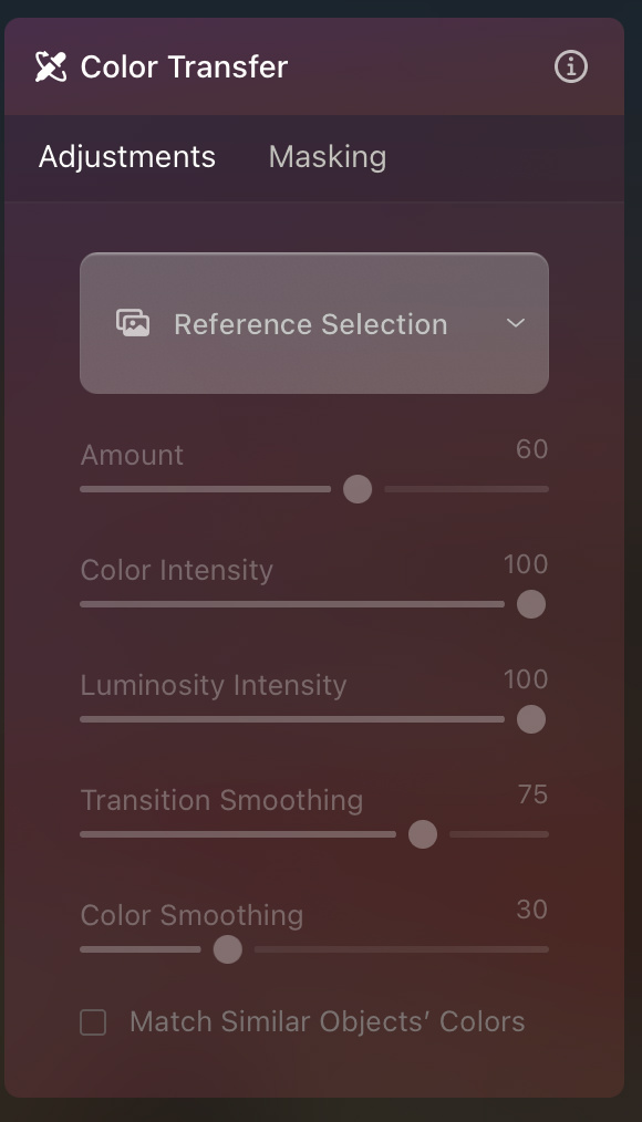 Luminar neo color transfer