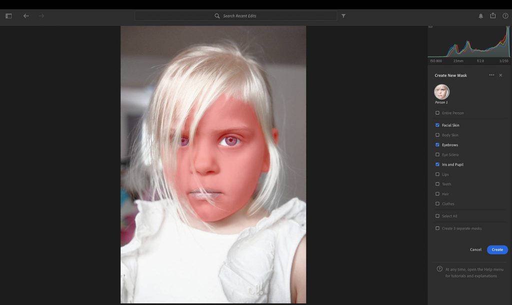 portrait masking tools in lightroom
