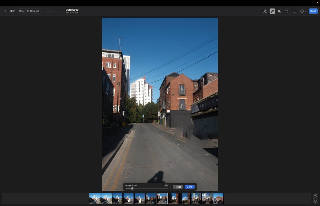 an example of object removal for a car in photomator