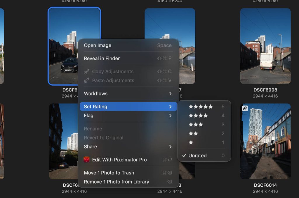 file management and star ratings in photomator